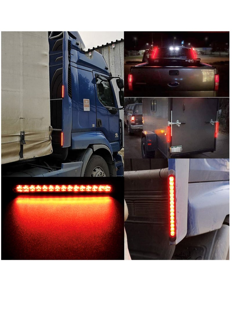 Y&D 15 LED Trailer Brake Tail Light, Bar Stop Turn Lights Waterproof Assembly Strip Red Light for Marine Boats Golf Cart Offroad Truck RV UTV ATV, Lamp 2pcs  - Image 2