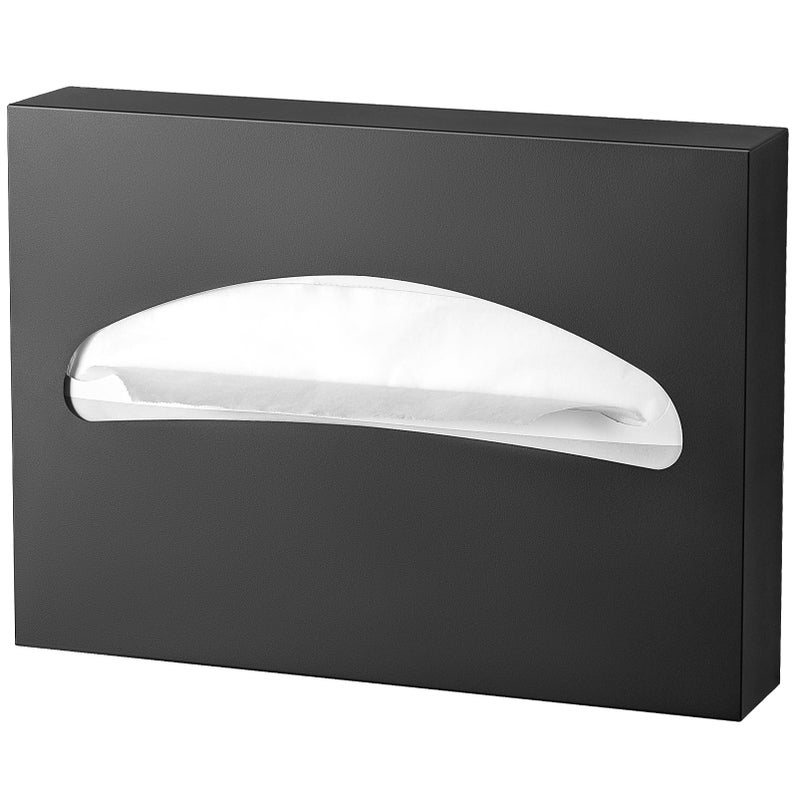 Gorlary Toilet Seat Cover Dispenser Wall Mounted Stainless Steel Matte Black - Image 1