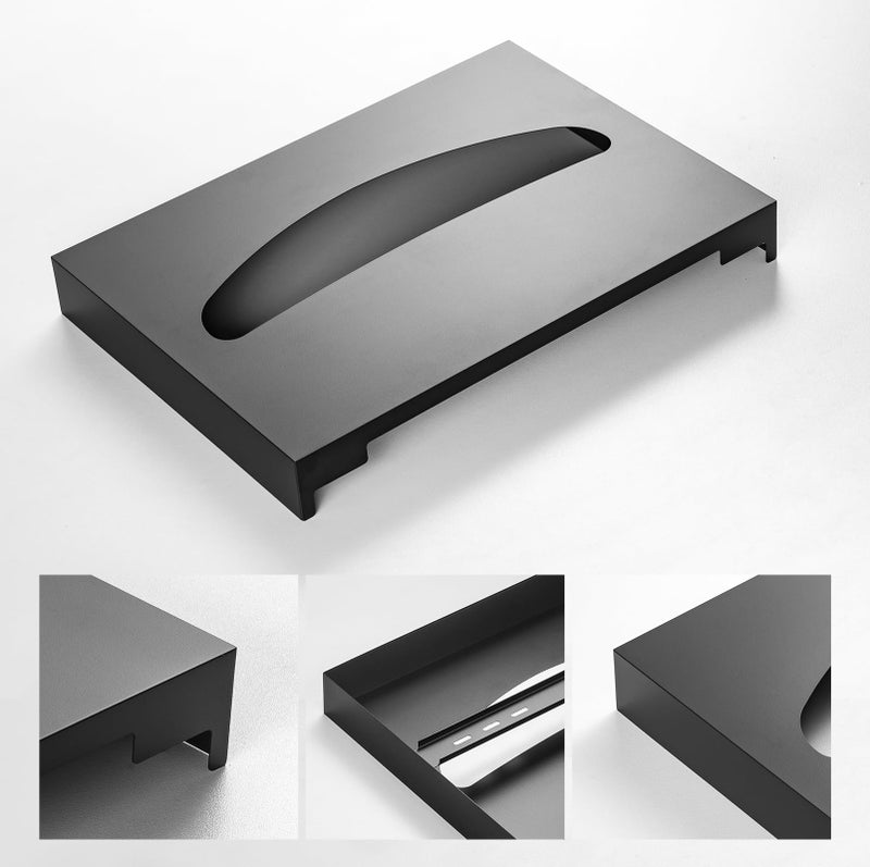 Gorlary Toilet Seat Cover Dispenser Wall Mounted Stainless Steel Matte Black - Image 4