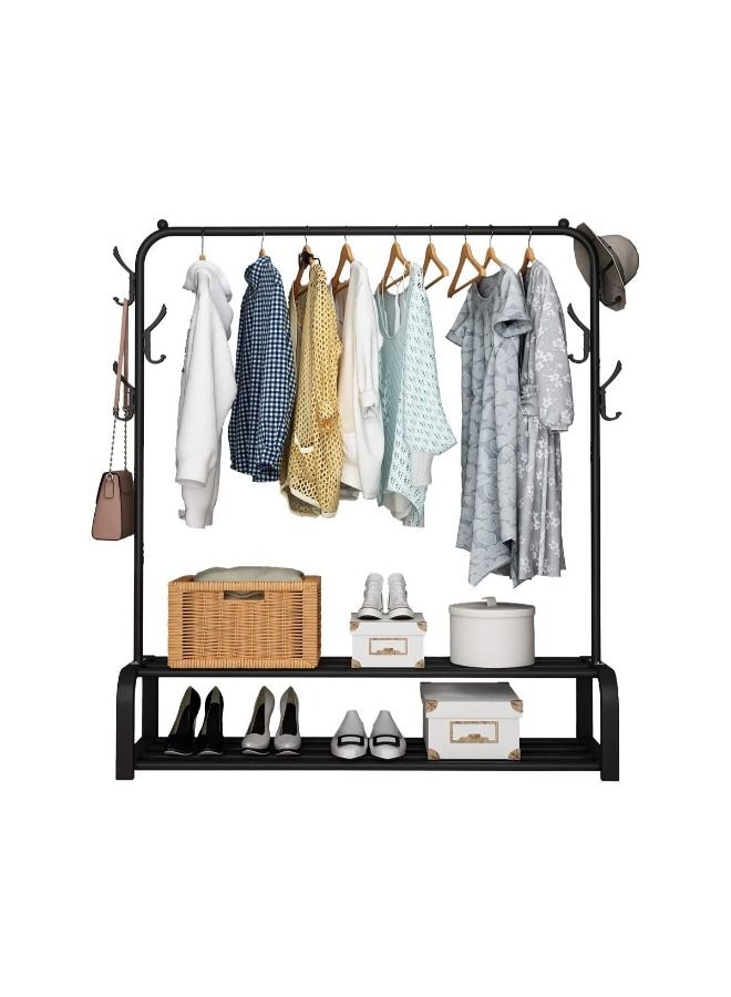 MTL Clothes Organizer And Holder Coated Metal Rack Black 110x33x150 cm - Image 1