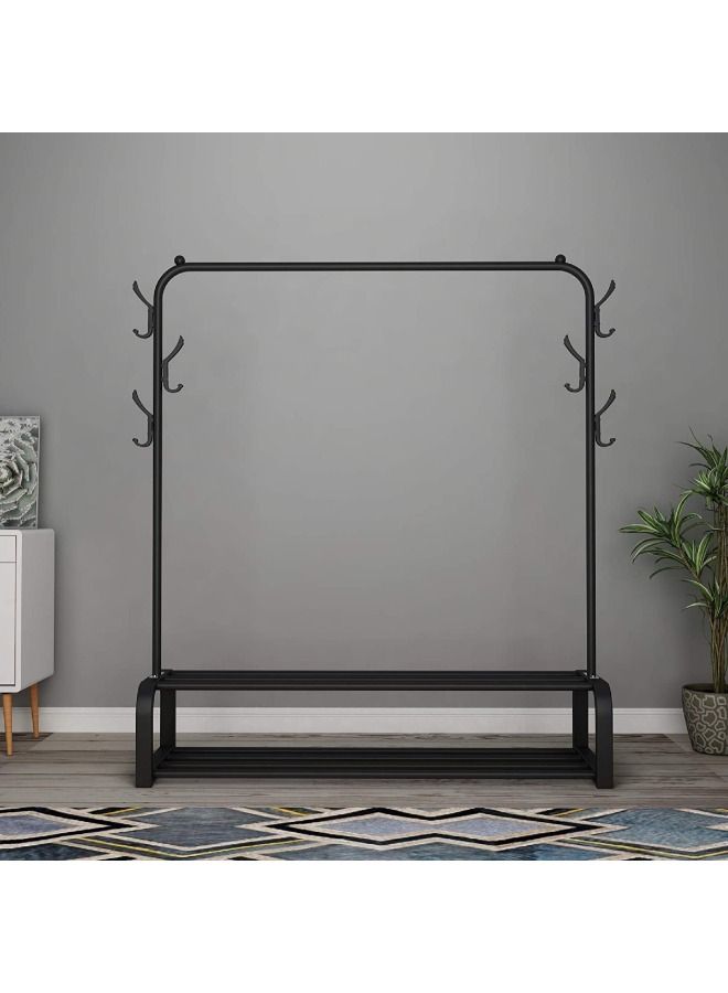 MTL Clothes Organizer And Holder Coated Metal Rack Black 110x33x150 cm - Image 3