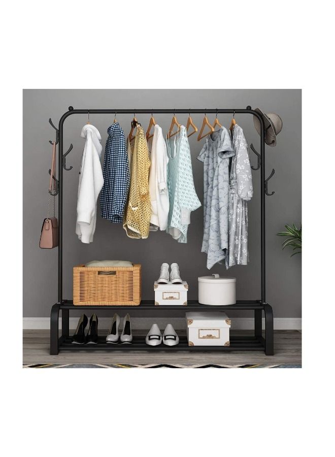 MTL Clothes Organizer And Holder Coated Metal Rack Black 110x33x150 cm - Image 2