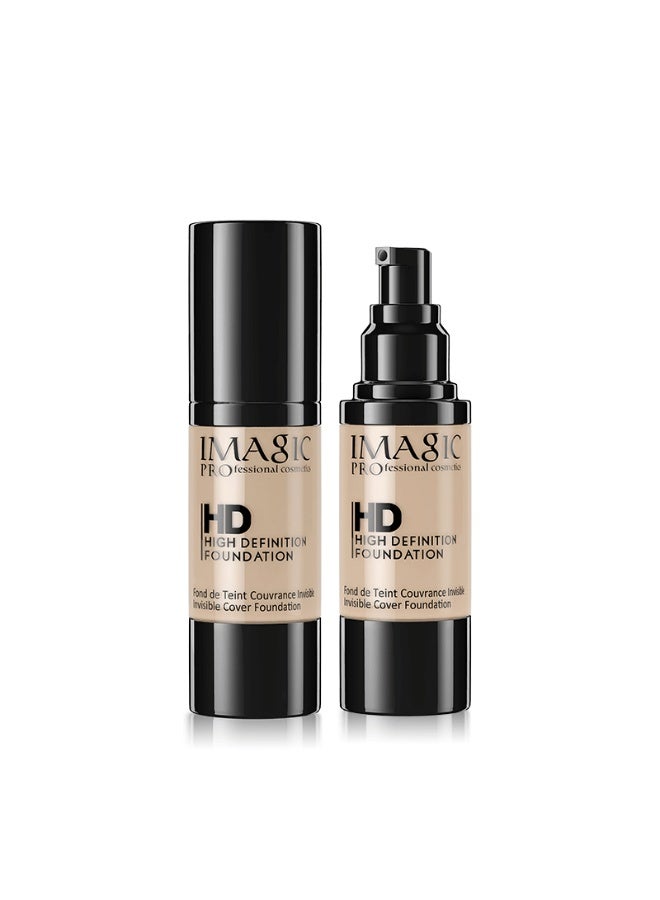 IMAGIC ف foundation IMAGIC HD السائل – 6 درجات, تغطية كاملة, أساس طويل الأمد, مقاوم للماء, لمسة نهائية غير لامعة, مكياج وجه يتحكم في الزيت 22 - Image 3
