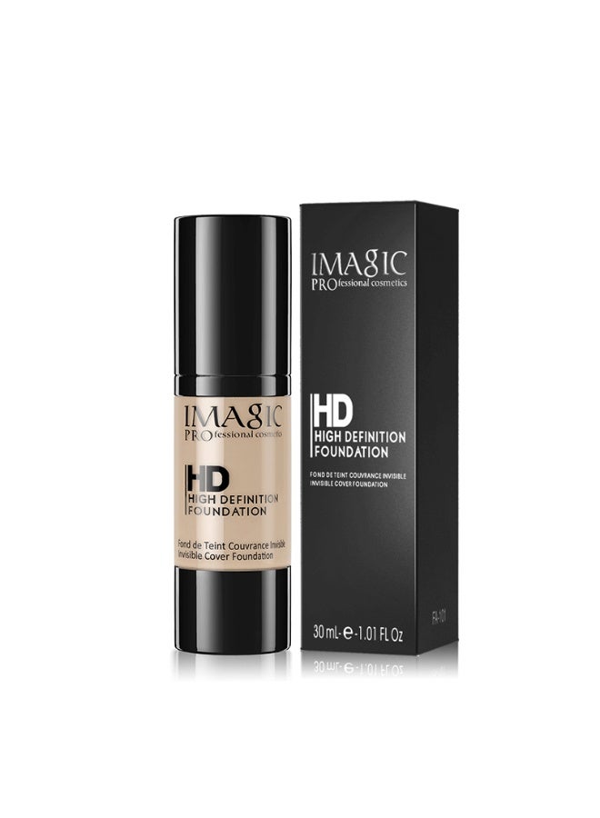 IMAGIC ف foundation IMAGIC HD السائل – 6 درجات, تغطية كاملة, أساس طويل الأمد, مقاوم للماء, لمسة نهائية غير لامعة, مكياج وجه يتحكم في الزيت 22 - Image 4