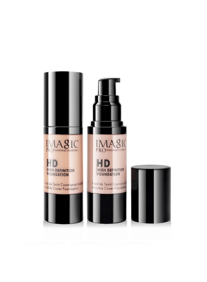 IMAGIC ف foundation IMAGIC HD السائل – 6 درجات, تغطية كاملة, أساس طويل الأمد, مقاوم للماء, لمسة نهائية غير لامعة, مكياج وجه يتحكم في الزيت 22 - Image 2