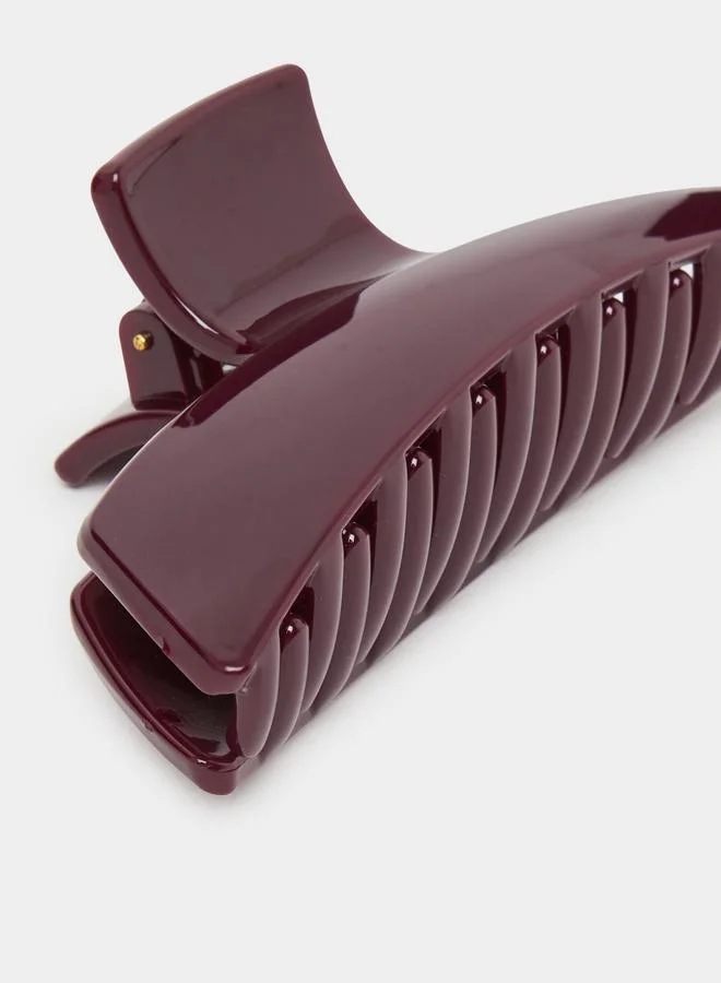 Styli  Burgundy Glossy Hair Claw for Women | Best Price UAE