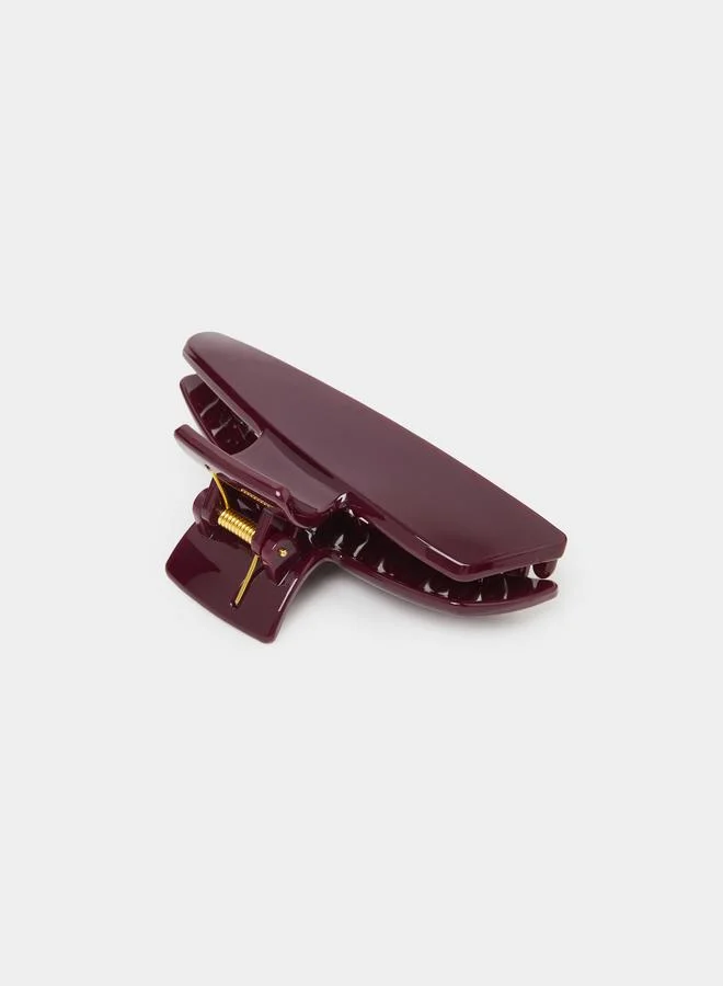 Styli  Burgundy Glossy Hair Claw for Women | Best Price UAE