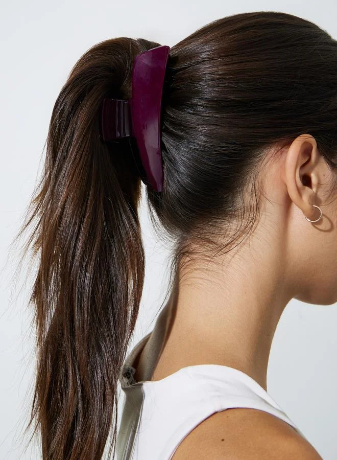 ستايلي Burgundy Glossy Hair Claw