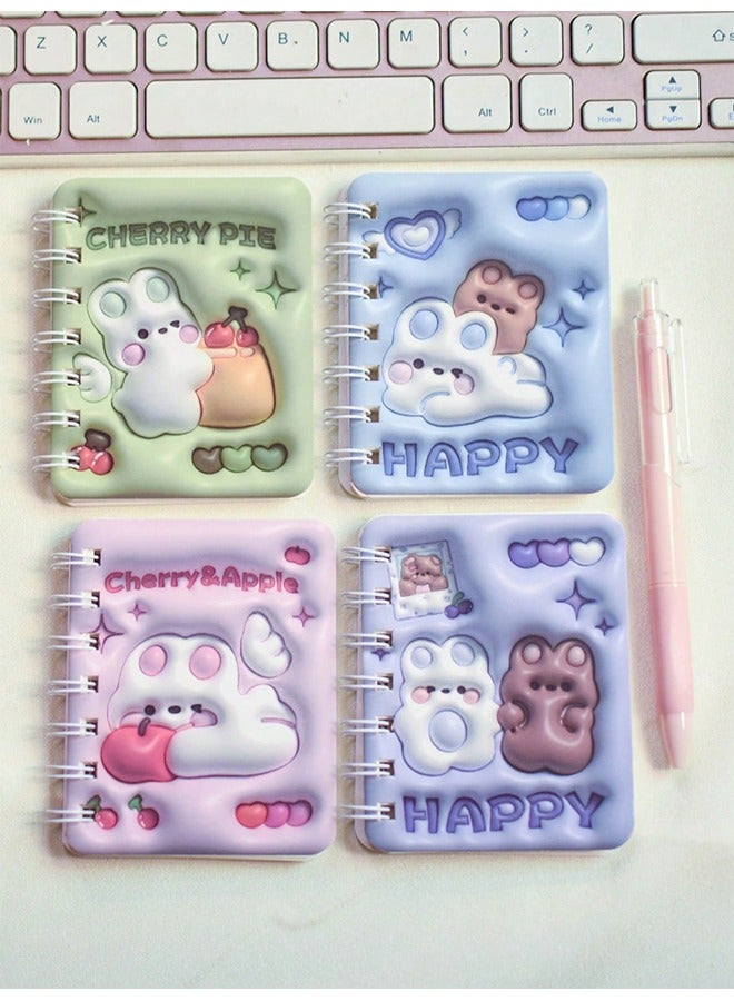 A7 Spiral Bound Notebook With 80 Sheets, 4 Random Cute Patterns For Choice - Image 1