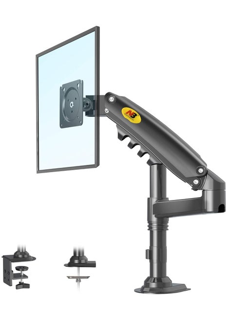 NB North Bayou H100 Desktop Mount Arm Monitor Stand, Desk Mount, Height Adjustable VESA Mount for 17" to 30" Computer Monitor - Holds up to 19.8lbs with C-Clamp Through Grommet,
