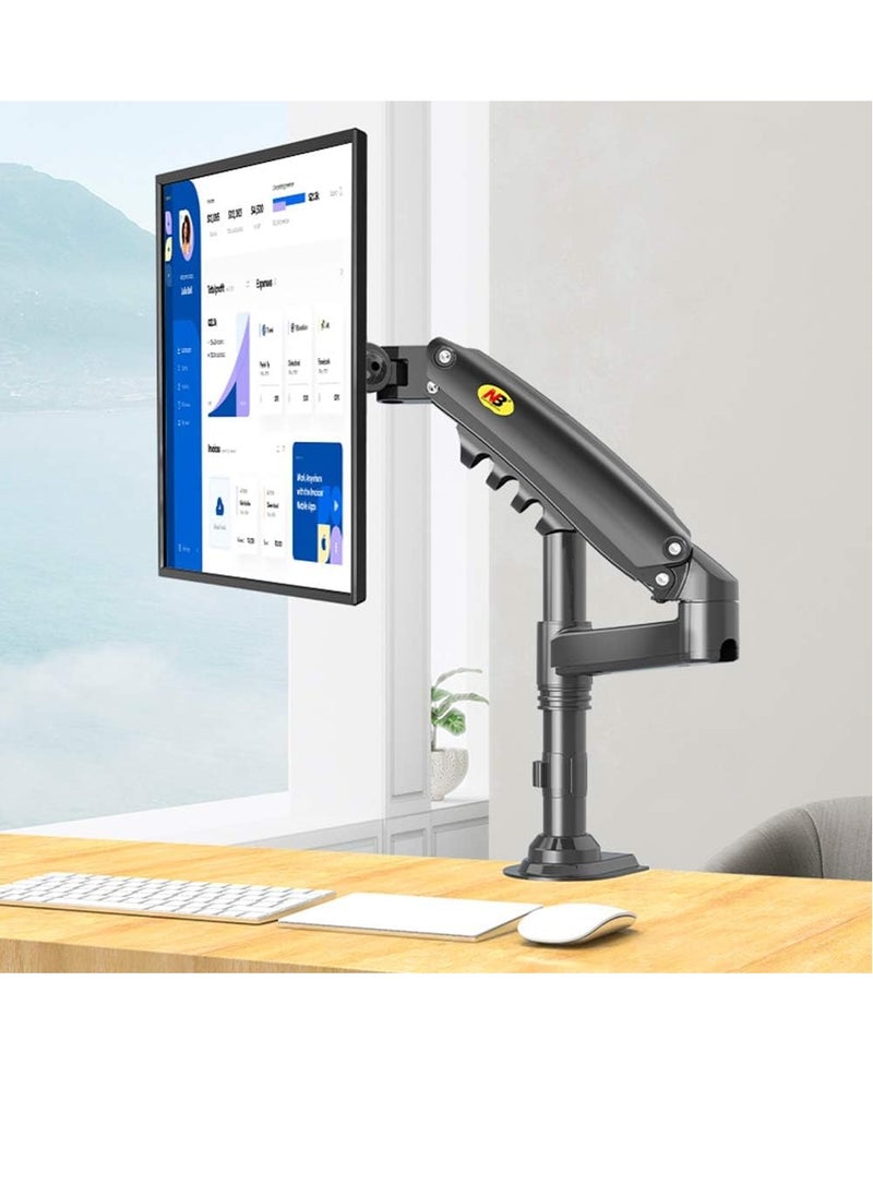 NB North Bayou H100 Desktop Mount Arm Monitor Stand, Desk Mount, Height Adjustable VESA Mount for 17" to 30" Computer Monitor - Holds up to 19.8lbs with C-Clamp Through Grommet,