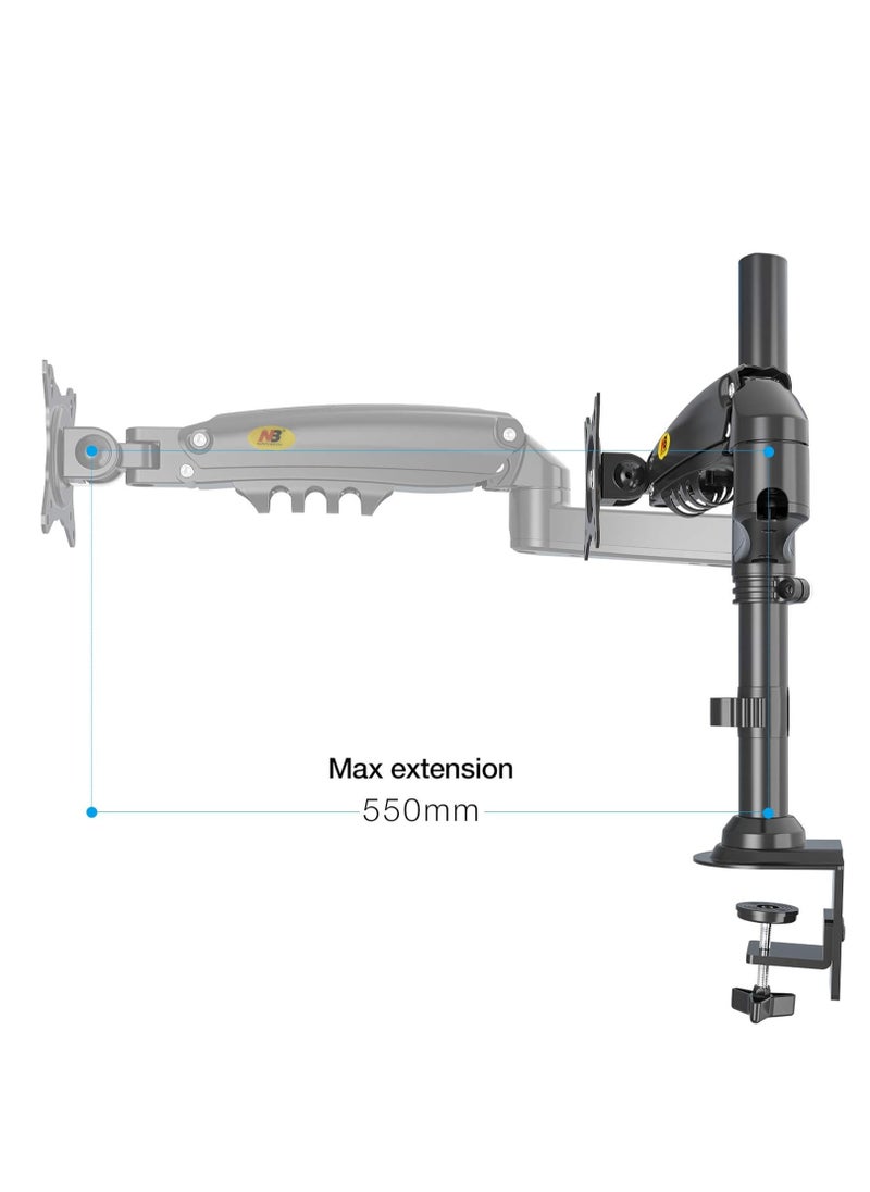 NB North Bayou H100 Desktop Mount Arm Monitor Stand, Desk Mount, Height Adjustable VESA Mount for 17" to 30" Computer Monitor - Holds up to 19.8lbs with C-Clamp Through Grommet,