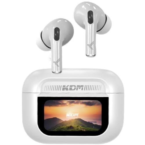 KDM – W1 Smart Pods Truly Wireless in Ear Earbuds with 50hrs Playtime, Quick Charging, 4 Mic Calling, Gaming Mode, ANC, Low Latency, Buds TWS, Active Noise Cancellation, White - Image 1