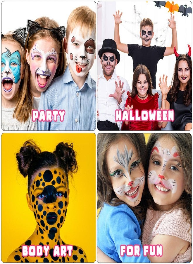 Bowitzki Face Painting Kit for Kids 23 Colors Water Based Face Paint Kit Non Toxic Professional with Stencils Brushes for Parties Birthdays Halloween Christmas Body Makeup - Image 5