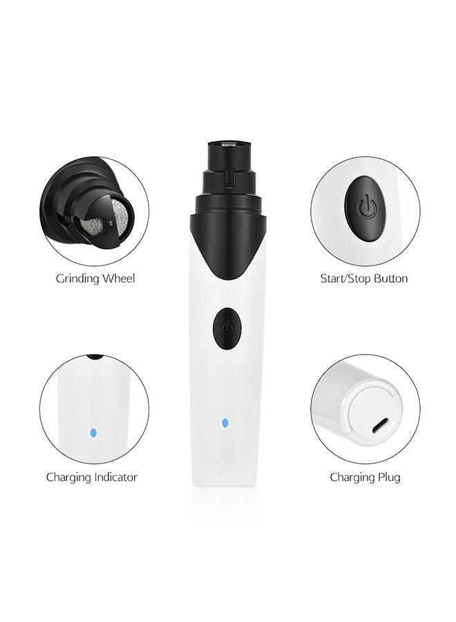 NIBEMINENT Electric Pet Nail Grinder And Clipper White/Black - Image 4