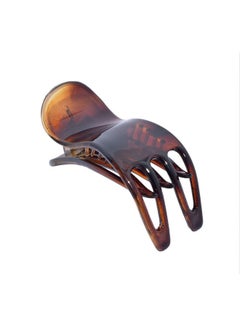 Parcelona Parcelona French Simply Bear Paw Tortoise Shell Celluloid Medium Side Slide In Jaw Yoga Hair Claw Clip for Fine Hair  - Image 1