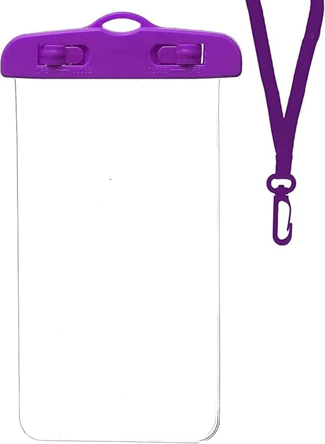 Seaside Swimming Pouch Mobile Phone Covers Universal Full View Sealing Waterproof Case Swimming Transparent Dry Bag (Purple)