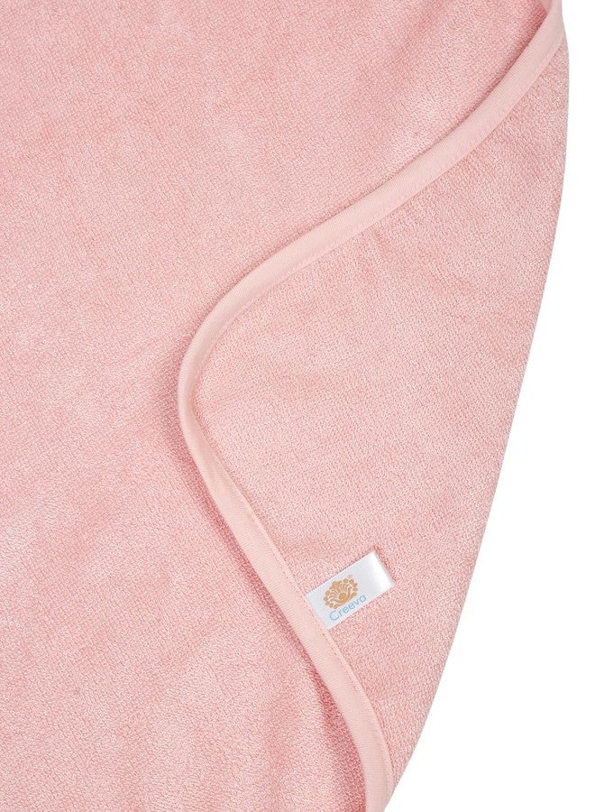 CREEVA Cuddle Baby/Kids Hooded Bath Towel in Baby Peach – Soft Bamboo Cotton with Cute Cartoon Face & 3D Ears 100% Bamboo Cotton, Super Absorbent Bath Wrap for Newborns & Toddlers | (0-5 Years) - Image 4