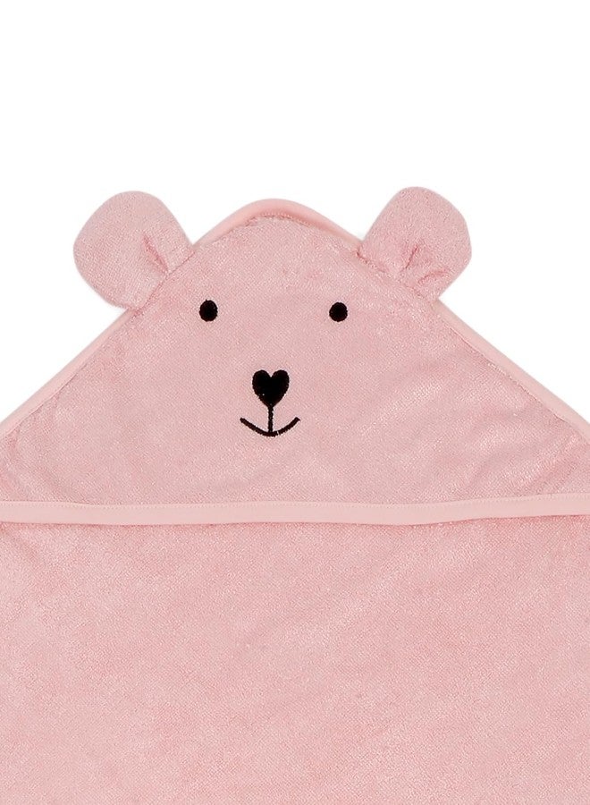 CREEVA Cuddle Baby/Kids Hooded Bath Towel in Baby Peach – Soft Bamboo Cotton with Cute Cartoon Face & 3D Ears 100% Bamboo Cotton, Super Absorbent Bath Wrap for Newborns & Toddlers | (0-5 Years) - Image 3