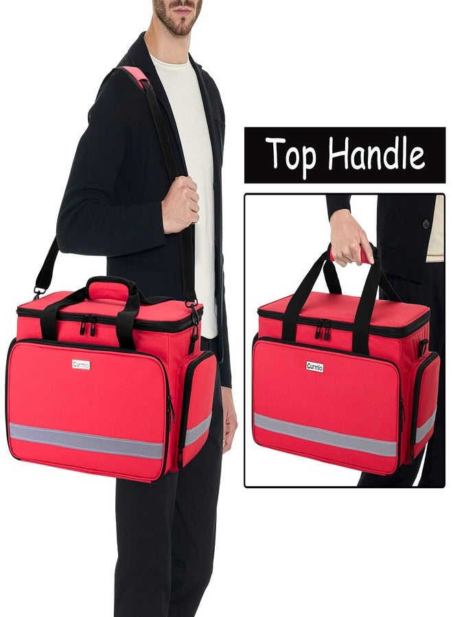 CURMIO Nurse Bag, Medical Bag Clinical Bag with Inner Dividers and No-Slip Bottom for Home Visits, Health Care, Hospice, For Nursing Students, Physical Therapists, Doctors,Red (Patent Pending) - Image 4
