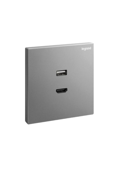 Legrand Galion USB And HDMI Socket Dark Silver