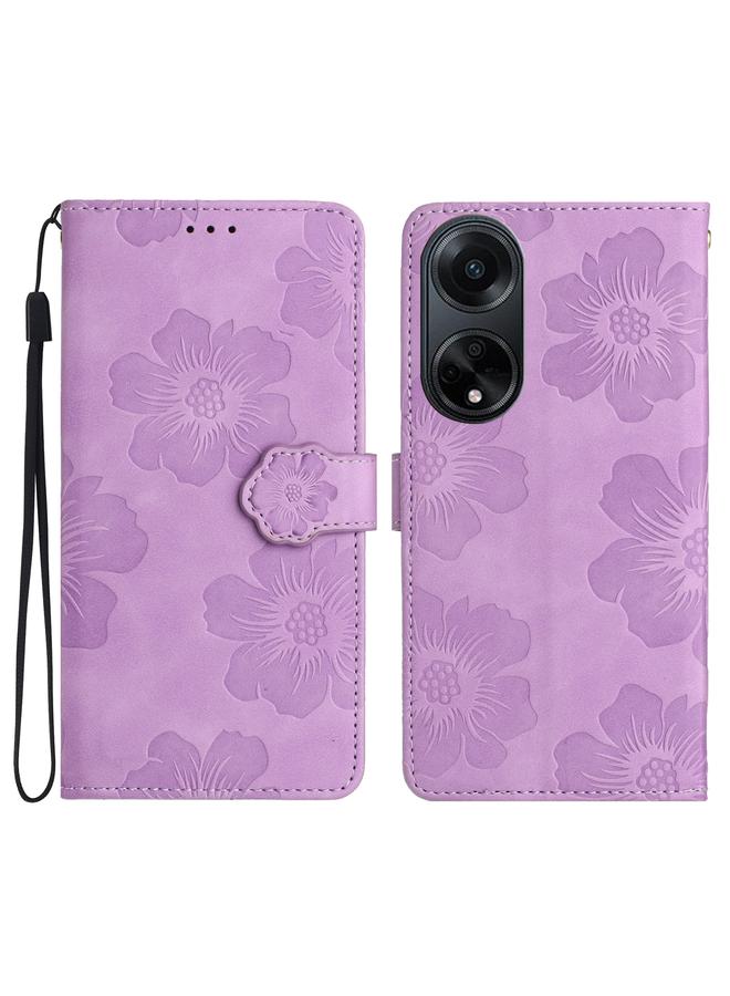 اس-توب جراب هاتف جلدي بنقشة زهور لهاتف OPPO A98 5G - Image 1