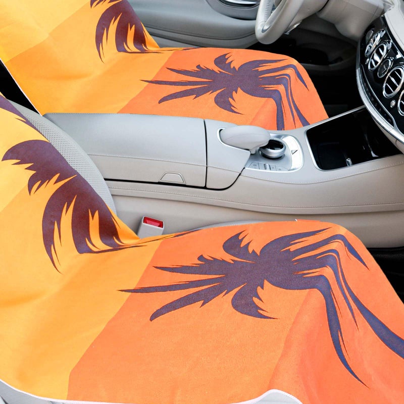 Hahafelt 2 Pack Car Seat Towel Covers with Storage Bag 63 x 32 Inch Athletic Running Towel Seat Sweat Washable Non Slip Cover Gift for Car Outdoor Sport Activities (Beach Palm Trees) - Image 3