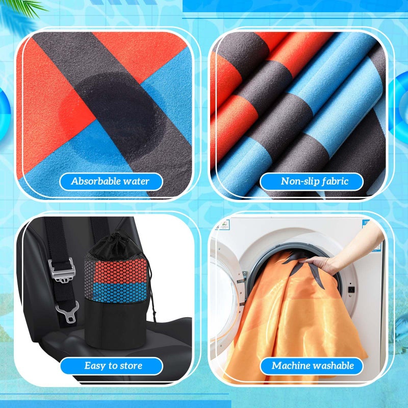 Hahafelt 2 Pack Car Seat Towel Covers with Storage Bag 63 x 32 Inch Athletic Running Towel Seat Sweat Washable Non Slip Cover Gift for Car Outdoor Sport Activities (Beach Palm Trees) - Image 4