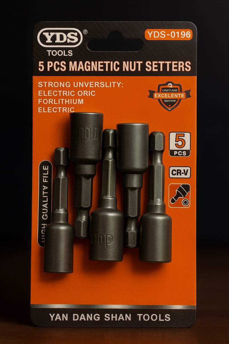 YDS 5 Pcs 7mm Magnetic Nut Setters YDS-0196 – CR-V Steel – Each with Magnetic Screw Holding Base - Image 2