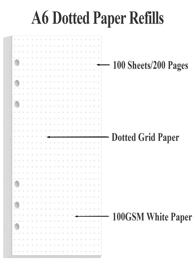 Yaridar A6 Dotted Paper Refills - Grid Dot Paper for Filofax Personal Binders, 6 Holes Punched, 100 Sheets/200 Pages,100gsm, 3.75'' x 6.75'' - Image 5