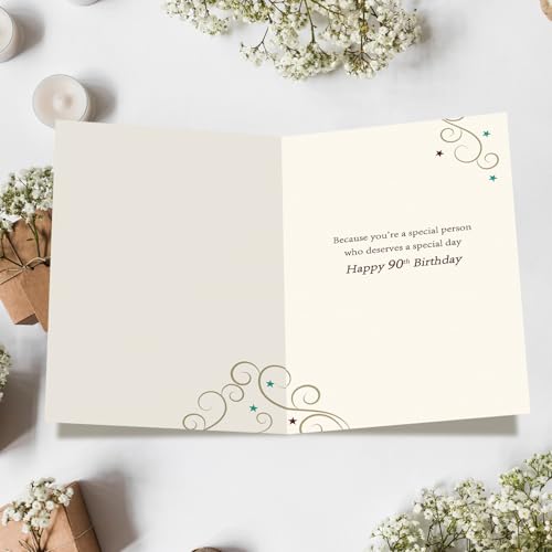 FANCYLUCKY Happy 90th Birthday Card Gifts for Women Men, Unique Bday Greeting Gifts for 90 Year Old Woman Man, Funny 90th Birthday Decoration for Grandpa Grandma Dad Mom - Image 2