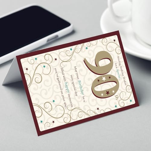 FANCYLUCKY Happy 90th Birthday Card Gifts for Women Men, Unique Bday Greeting Gifts for 90 Year Old Woman Man, Funny 90th Birthday Decoration for Grandpa Grandma Dad Mom - Image 4