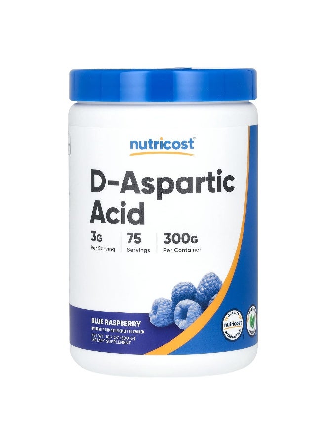 Nutricost نوتريكوست، حمض D-أسبارتيك، توت أزرق، 10.7 أونصة (300 جرام) - Image 1