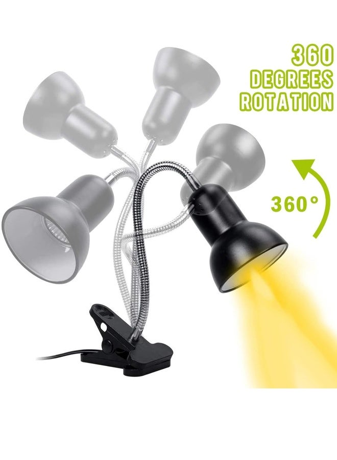Generic Tortoise Heat Lamp, Reptile Lamp Basking Light with Holder Heat Spotlight, Reptile Light 360°Rotatable Clip on Lamp for Aquarium Reptile Lizards Turtle (2 x Bulbs Include)  - Image 4