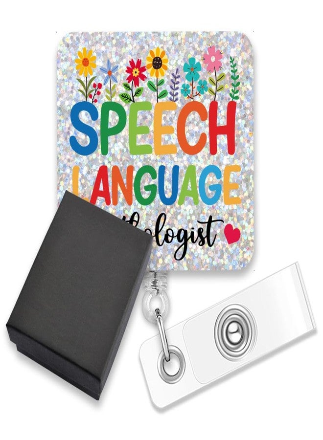 AGMDESIGN Speech Language Pathologist Funny Badge Reel Retractable Alligator Clip, Cute Speech Language Pathologist Badge Reel for Doctor Speech Language Pathologist Therapist, Therapy Team Gifts - Image 1
