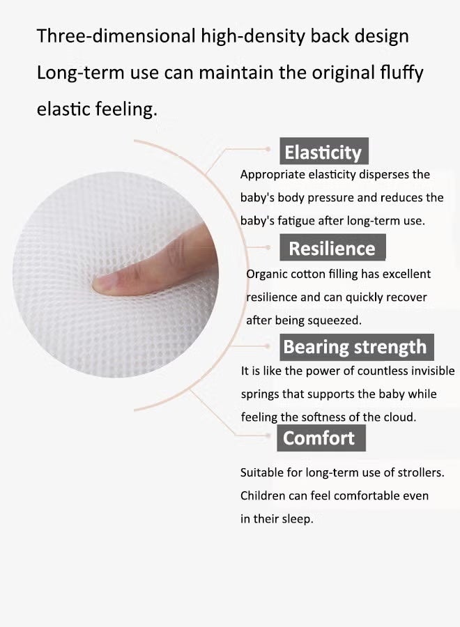 بوكسفالزور وسادة مقعد عربة الأطفال وكرسي الأطفال المرتفع مع وسائد للعمود الفقري قابلة للعكس، وسادة قطنية سميكة للأطفال، عالية المرونة، قابلة للتطبيق العالمي الموسمي - Image 5