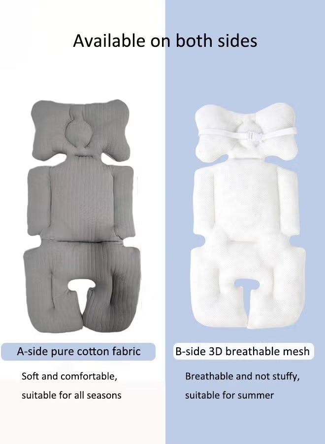 بوكسفالزور وسادة مقعد عربة الأطفال وكرسي الأطفال المرتفع مع وسائد للعمود الفقري قابلة للعكس، وسادة قطنية سميكة للأطفال، عالية المرونة، قابلة للتطبيق العالمي الموسمي - Image 3