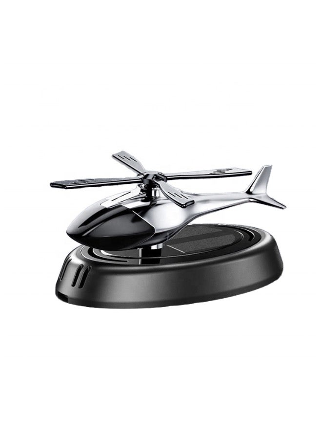 معطر هواء سيارة هليكوبتر يعمل بالطاقة الشمسية، إكسسوارات ديكور داخلي تدور تلقائيًا، موزع روائح يعمل بالطاقة الشمسية (رمادي) - Image 3