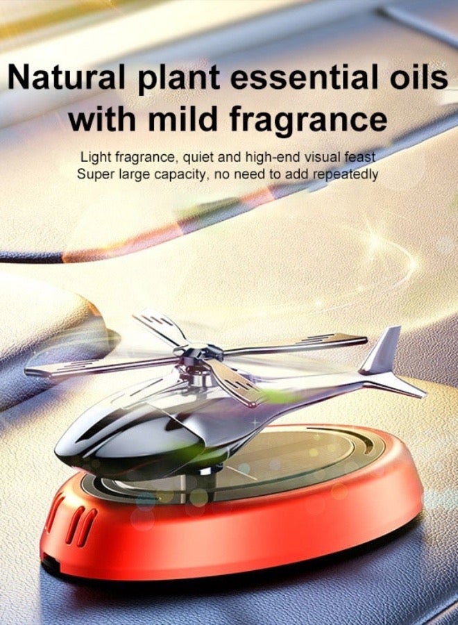 معطر هواء سيارة هليكوبتر يعمل بالطاقة الشمسية، إكسسوارات ديكور داخلي تدور تلقائيًا، موزع روائح يعمل بالطاقة الشمسية (رمادي) - Image 4