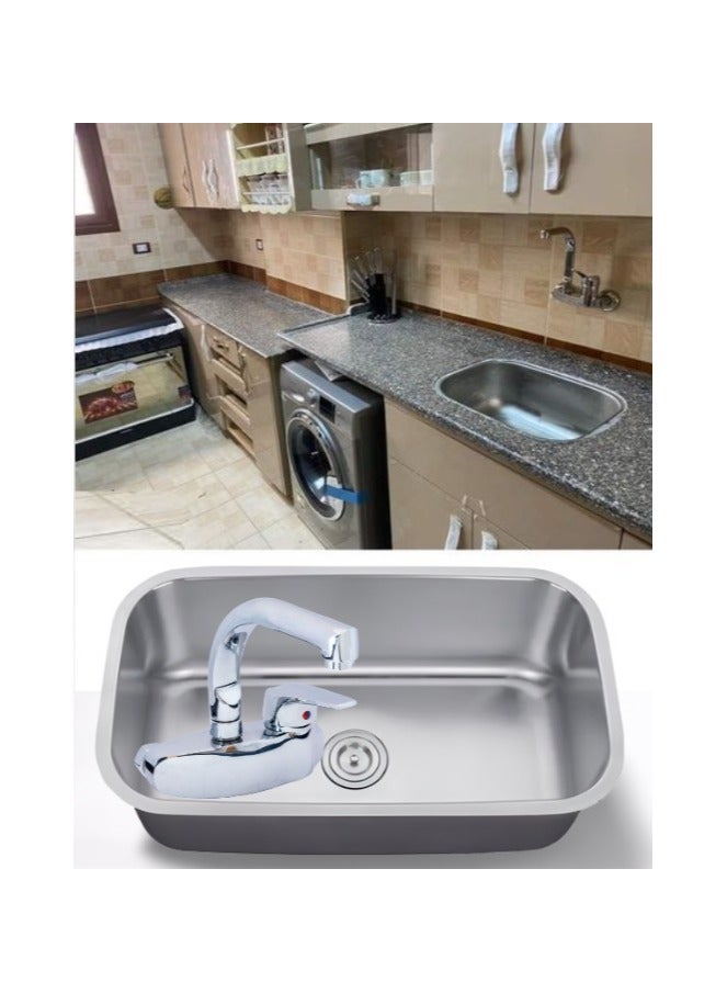 Star Kitchen sink 75 x 45 cm with drainer and mixer - Image 3