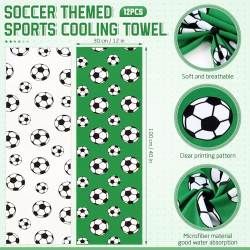 FuWeave 12 Pcs Sports Cooling Towels Baseball Basketball Softball Breathable Soccer Football Volleyball Microfiber Ice Towel Fast Drying for Party Favors Team Gift White40 x 12 Inch - Image 3