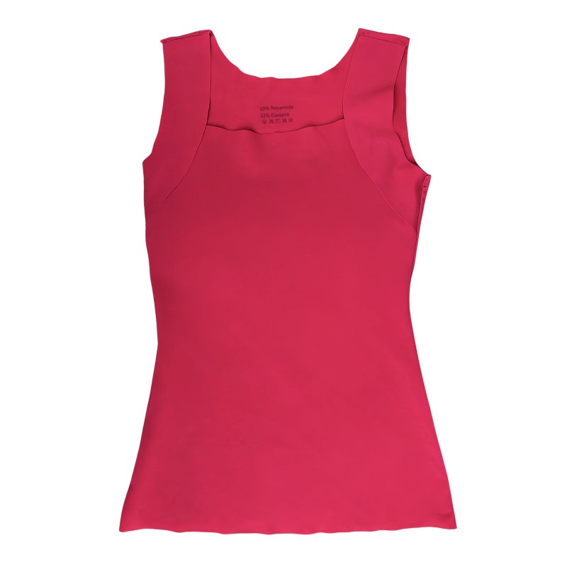 Zeriluna Ankara Red Square Neck Padded Base Shirt - Soft, Comfortable, Lightweight & Breathable Everyday Vest - Image 1