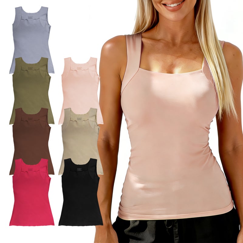 Zeriluna Ankara Red Square Neck Padded Base Shirt - Soft, Comfortable, Lightweight & Breathable Everyday Vest - Image 2