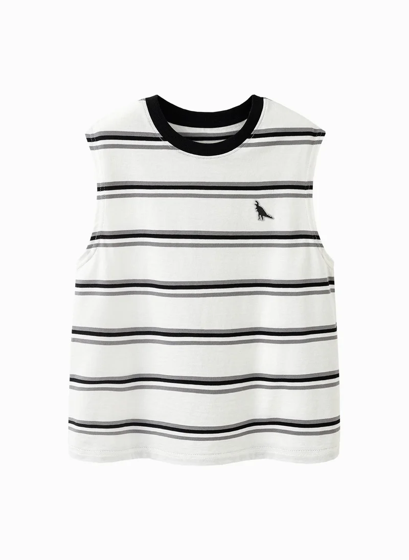 mini bala Boys Toddler Cute Animal Embroidered Crew Neck Sleeveless Vest Soft Breathable Lightweight Comfortable Summer New Style Casual Daily Wear Baby Boy's Fashion Vest