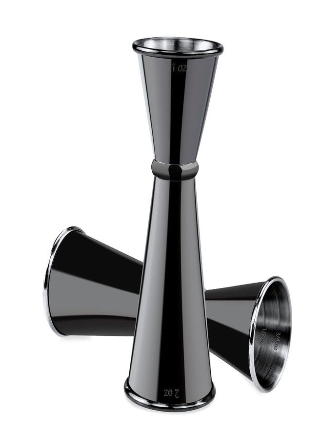 Briout Jigger for Bartending, Briout Double Cocktail Jigger Japanese Premium 304 Food Grade Stainless Steel Jigger 2 OZ 1 OZ with Measurements Inside, Black - Image 2