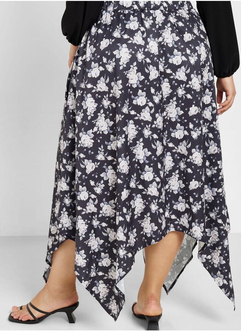 Ginger Plus - Asymmetrical Printed Skirt - Image 1