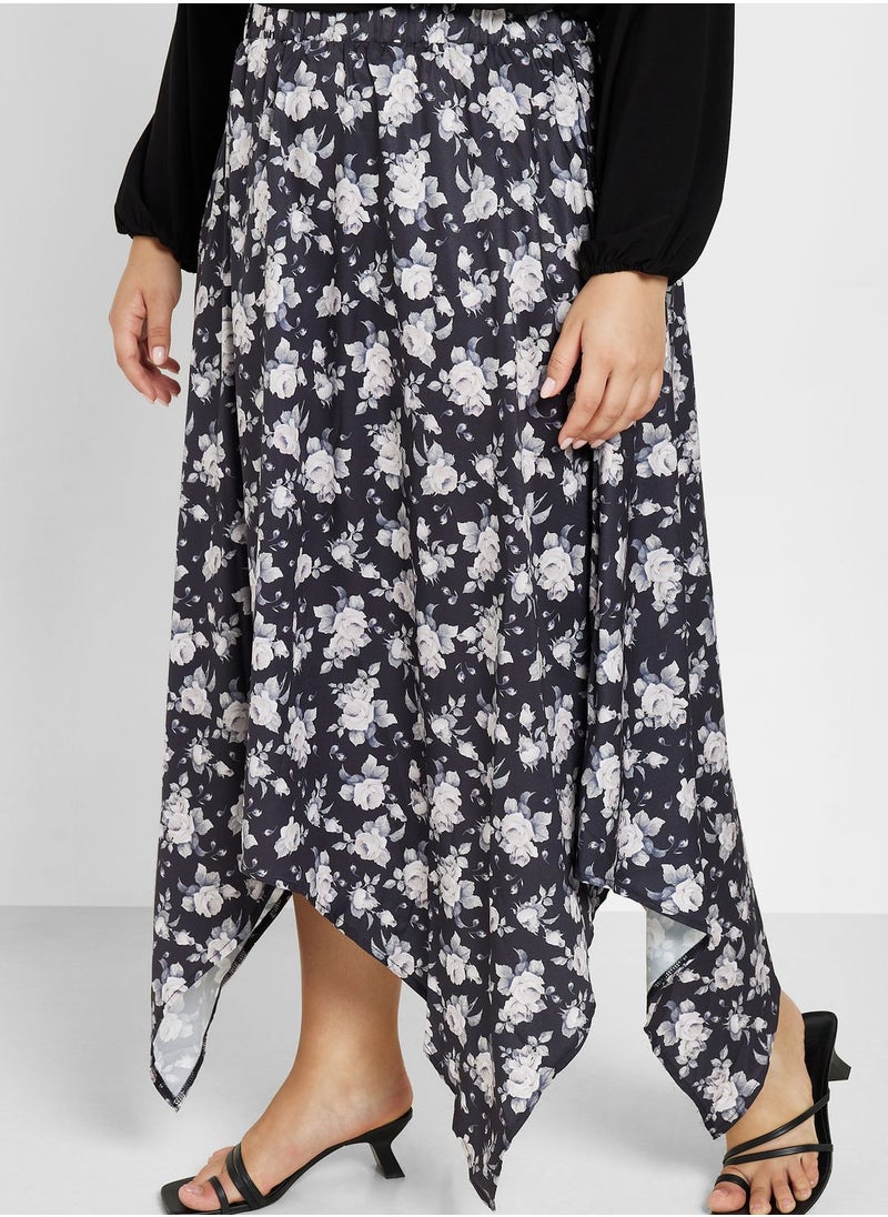 Ginger Plus - Asymmetrical Printed Skirt - Image 1