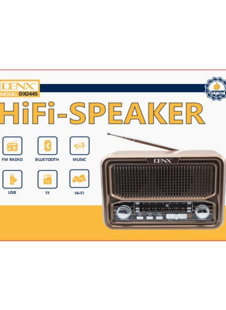Denx Hd Radio, Fm/Am/Sw, Usb/Tf/Bt Player, Rechargeable Battery Dx2445  - Image 5
