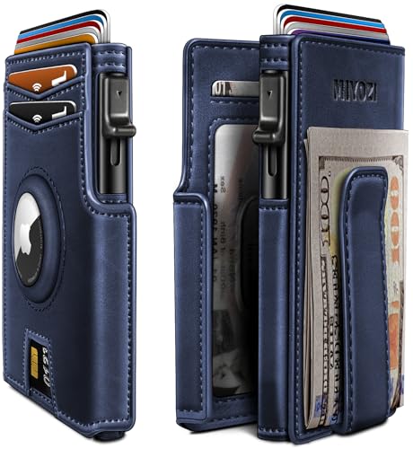 miyozi Airtag Wallet for Menwith Money Clip 10 Cards Metal Case Smart Slim Pop Up Credit Card Holder Flip with Magnetic Closure RFID Blocking wallet with Gift Box - Image 1