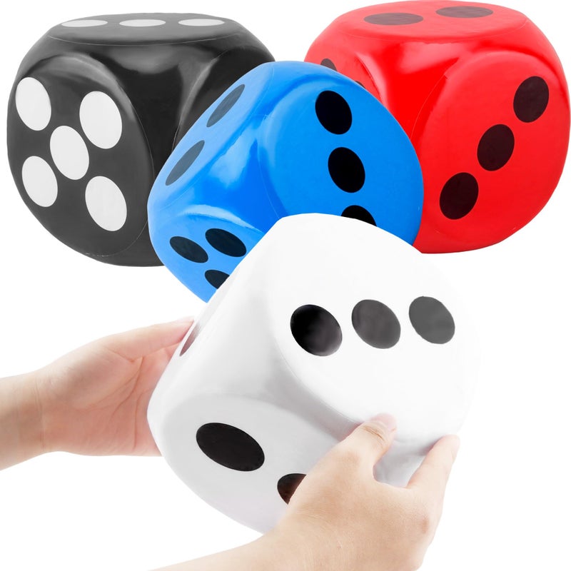 Cotiny 4 Pcs 6 Inches Foam Dice Large Giant Foam Dice Toy for Board Game Birthday Casino Themed Party Decorations 4 Colors Color Style 2 - Image 3